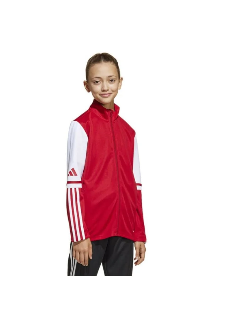 Hanorac sport copii  Squadra 25 Jr, poliester, alb/rosu
