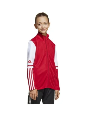 Hanorac sport copii  Squadra 25 Jr, poliester, alb/rosu