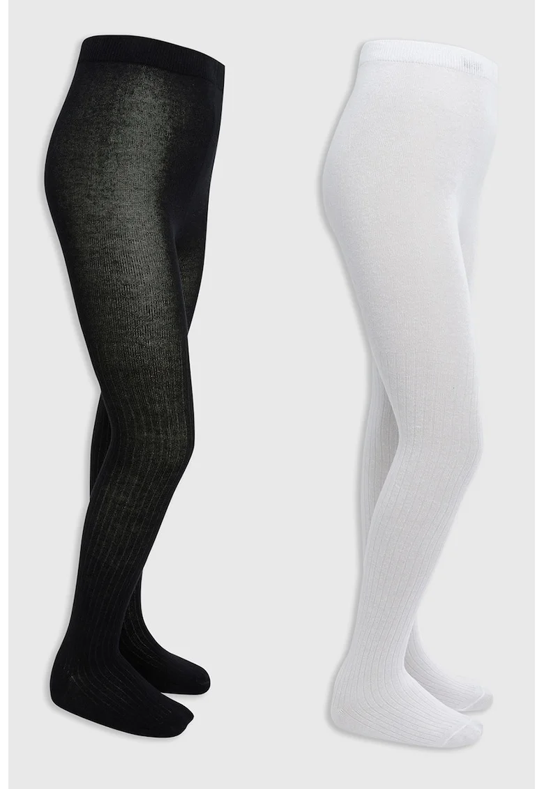 Set de dresuri striate - 2 perechi, Alb/Negru