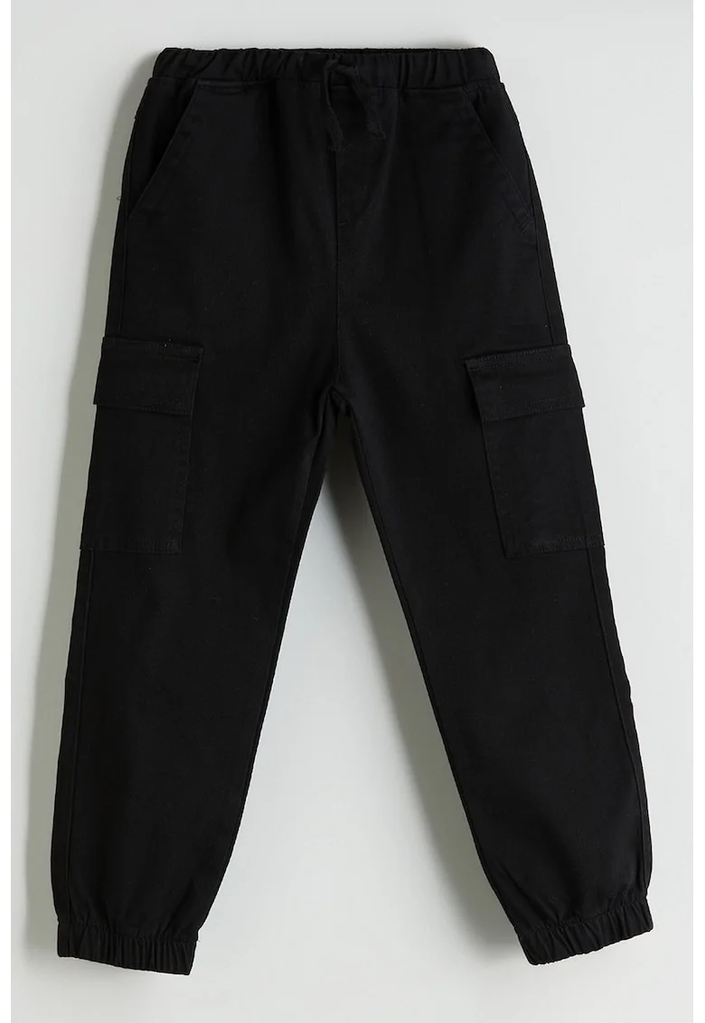 Pantaloni jogger cu talie elastica, Negru