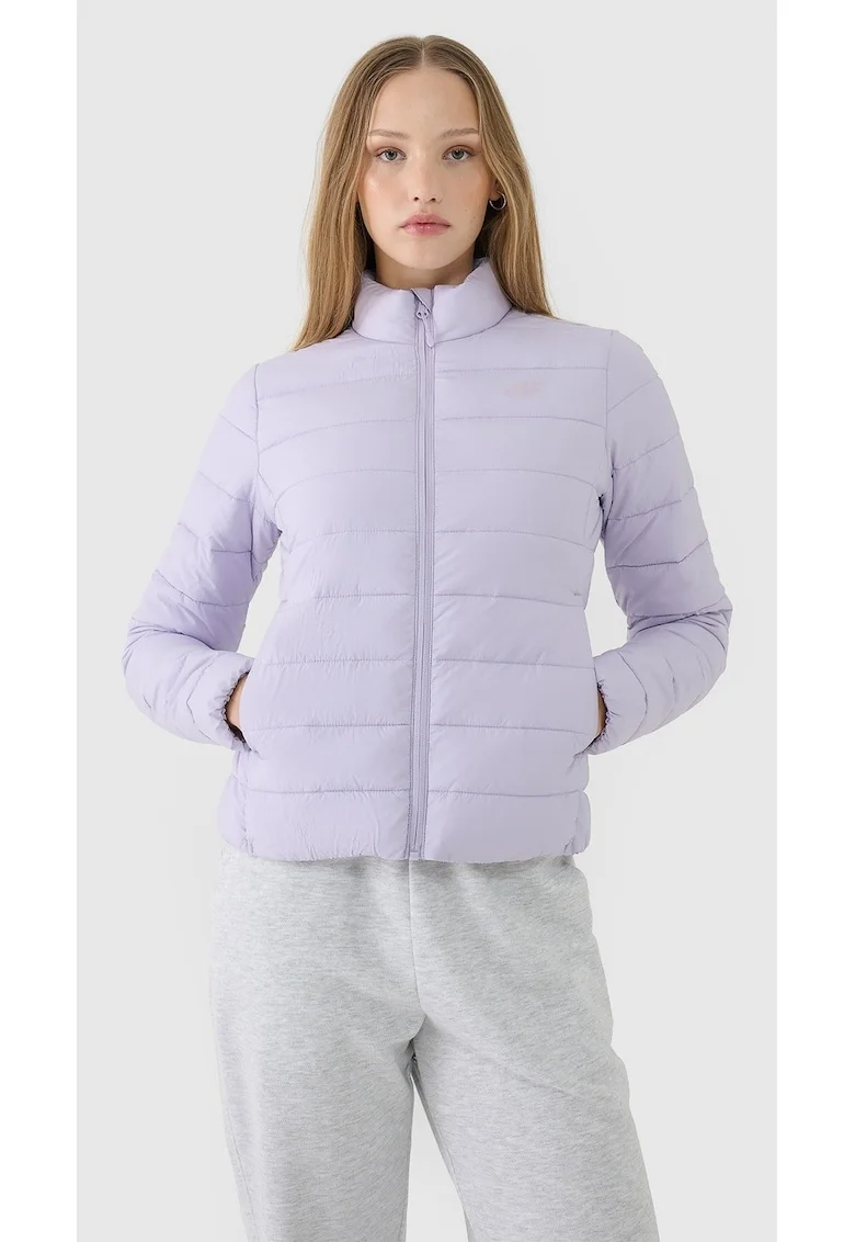 Jacheta de puf sintetica  slim, hidrofoba, violet, material anti-ripare, pentru femei