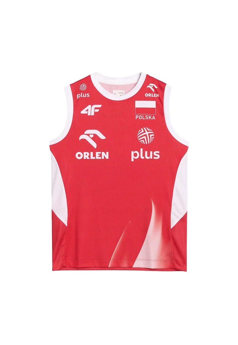 Maiou volei femei  material sintetic, rosu/alb