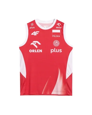 Maiou volei femei  material sintetic, rosu/alb