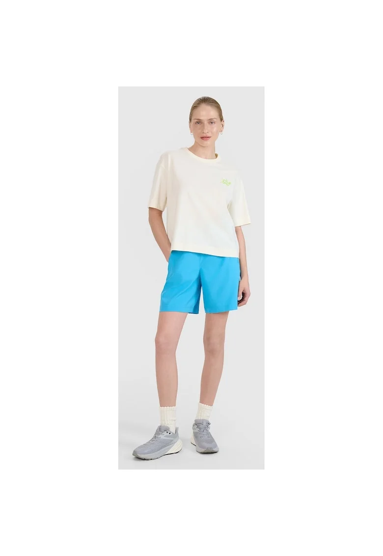 Pantaloni scurti de plaja,  albastru, material usor si elastic, pentru inot, pentru femei