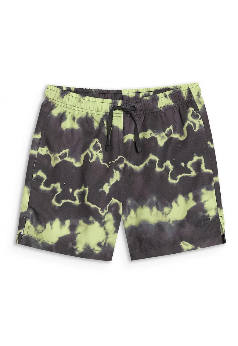 Pantaloni sport pentru copii,  Sintetic, Negru/Verde,