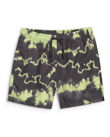 Pantaloni sport pentru copii,  Sintetic, Negru/Verde,