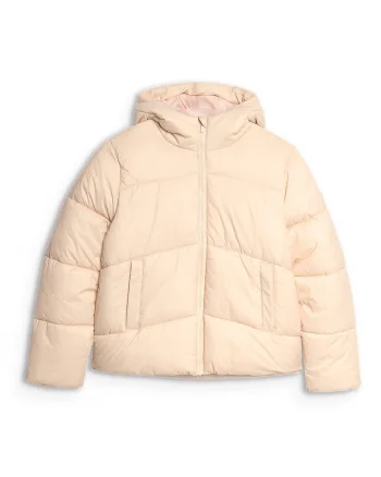 Geaca Matlasata Fete Bej cu Umplutura Sintetica, Marime 122,  Junior, Rezistenta la Umezeala, Tehnologie 4FWarm, Varianta SportStyle AW25