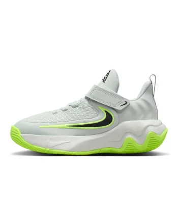 Pantofi Giannis Immortality 4 cu segment cu inchidere velcro pentru baschet, Gri deschis/Verde lime