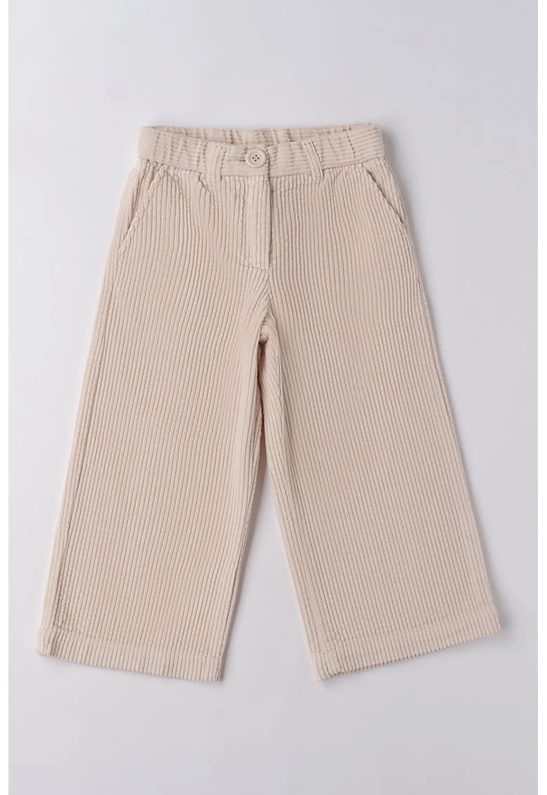 Pantaloni cu croiala ampla, din reiat, Bej deschis