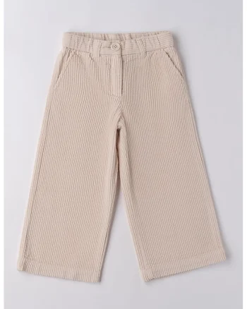 Pantaloni cu croiala ampla, din reiat, Bej deschis