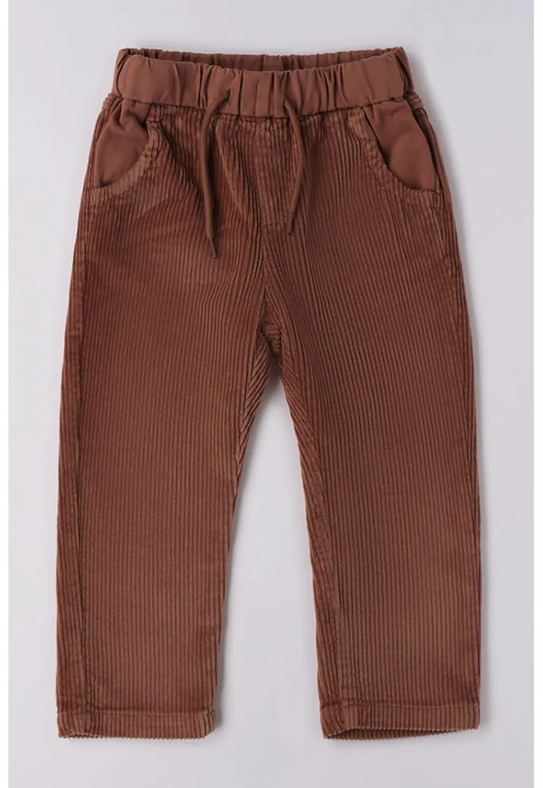 Pantaloni uni cu snur, Maro