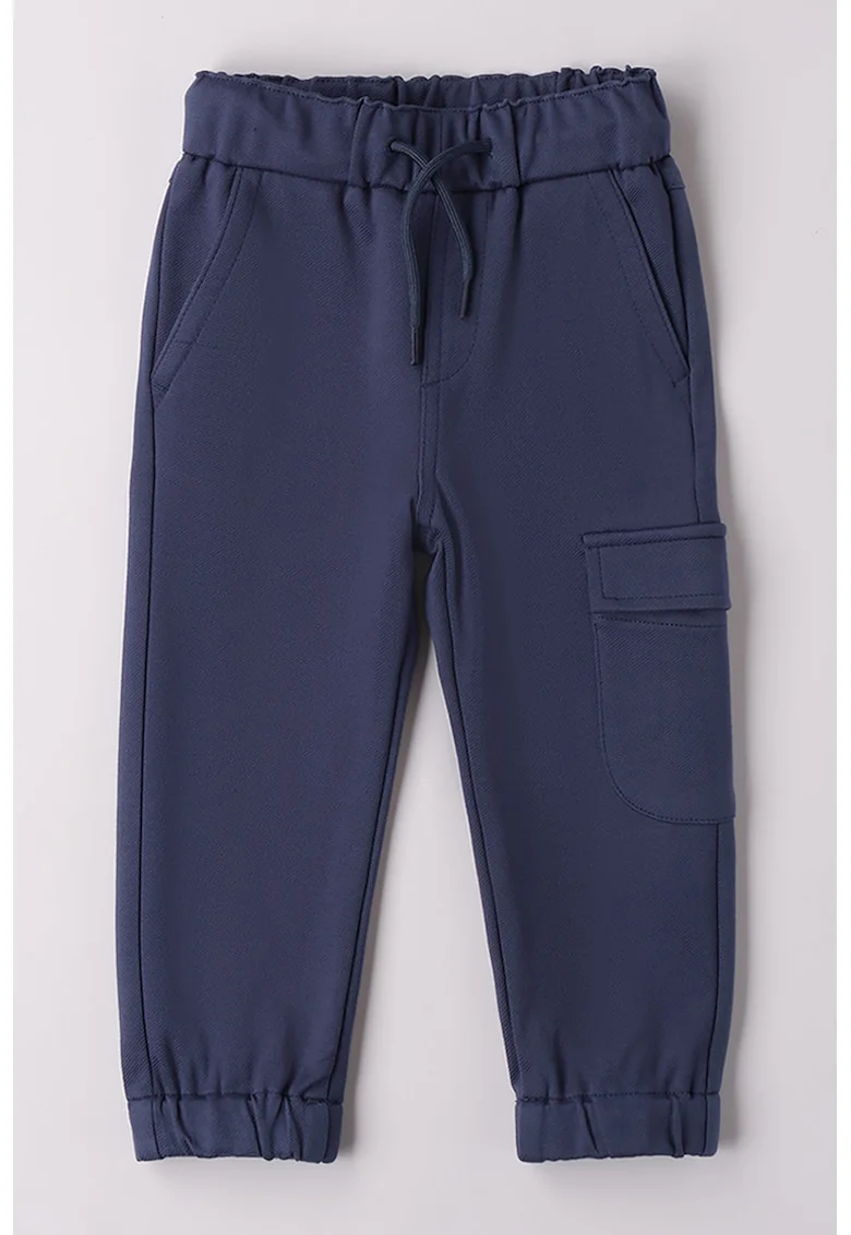 Pantaloni uni cu snur, Bleumarin