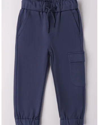 Pantaloni uni cu snur, Bleumarin