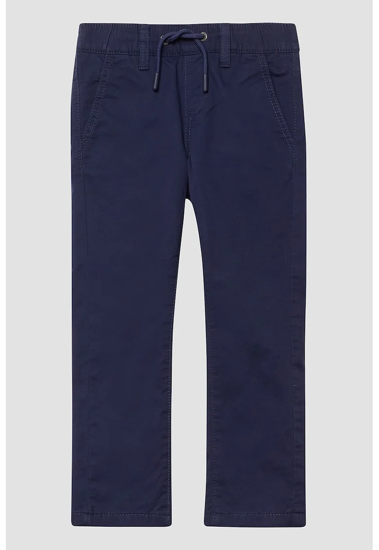 Pantaloni slim-fit cu snur, Albastru indigo