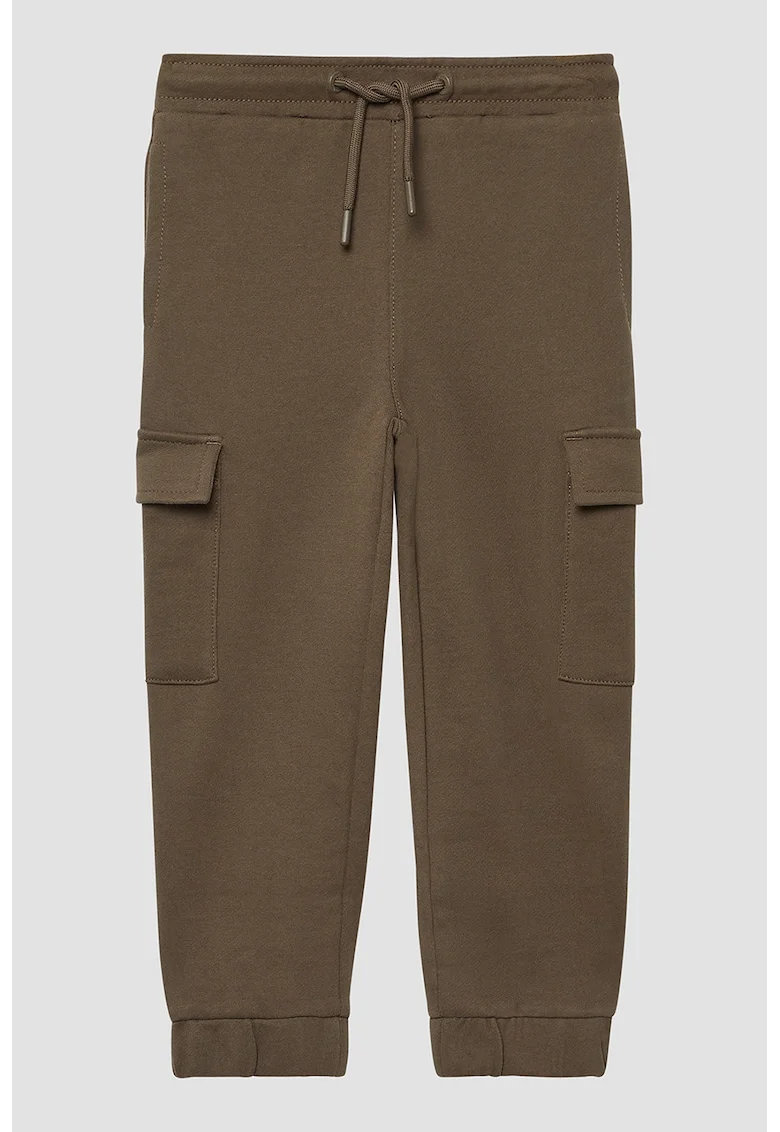 Pantaloni de trening cargo cu snur, Maro inchis