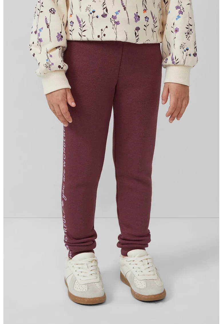 Colanti cu imprimeu text, Lila/Violet tyrian