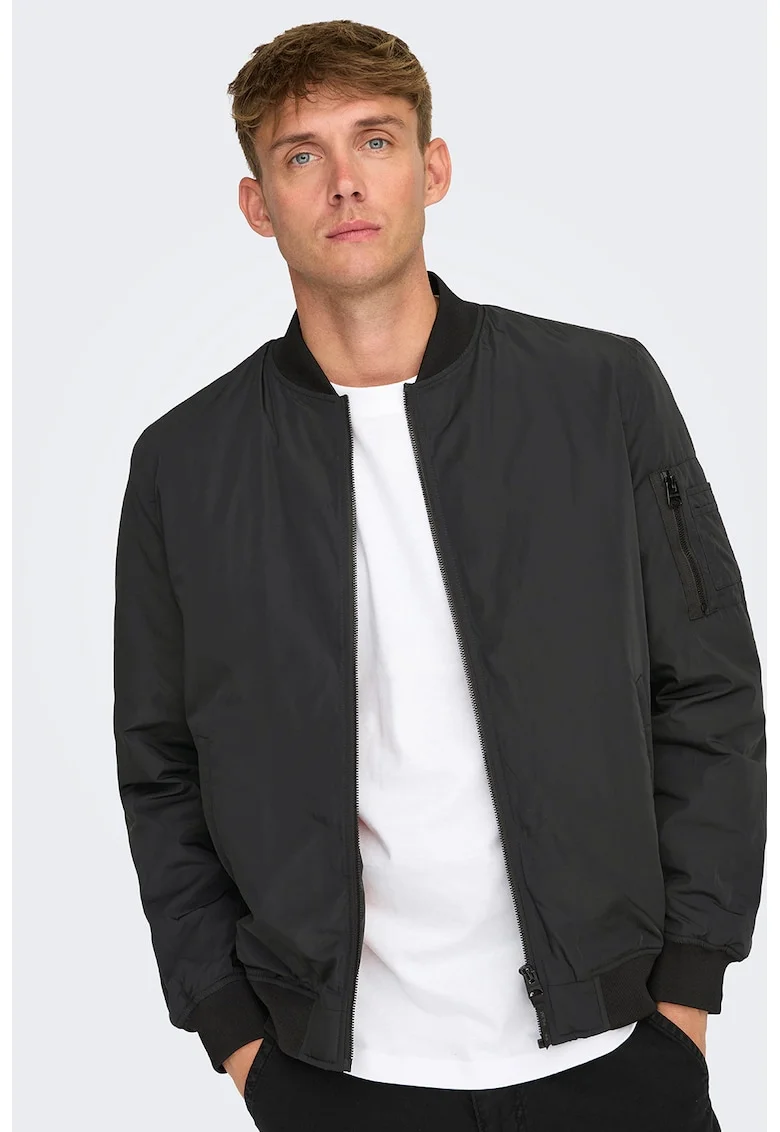 Jacheta bomber uni, Negru