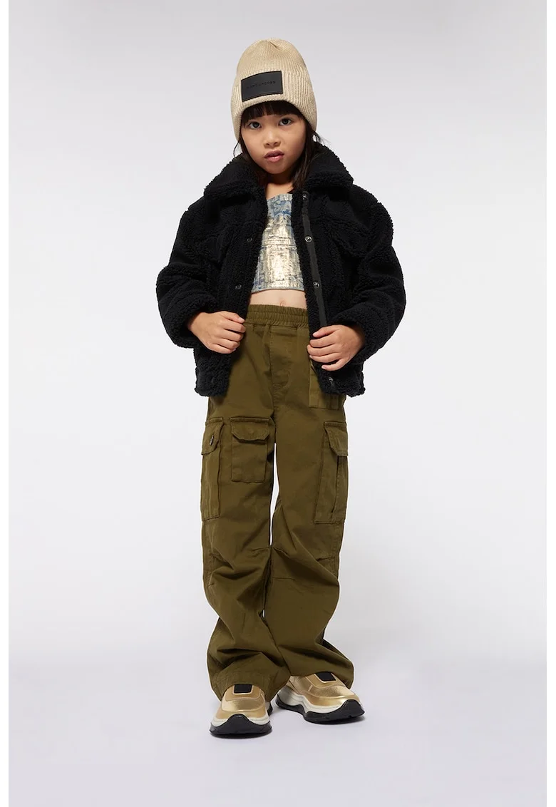 Pantaloni cargo cu talie elastica, Kaki