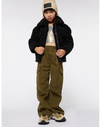 Pantaloni cargo cu talie elastica, Kaki