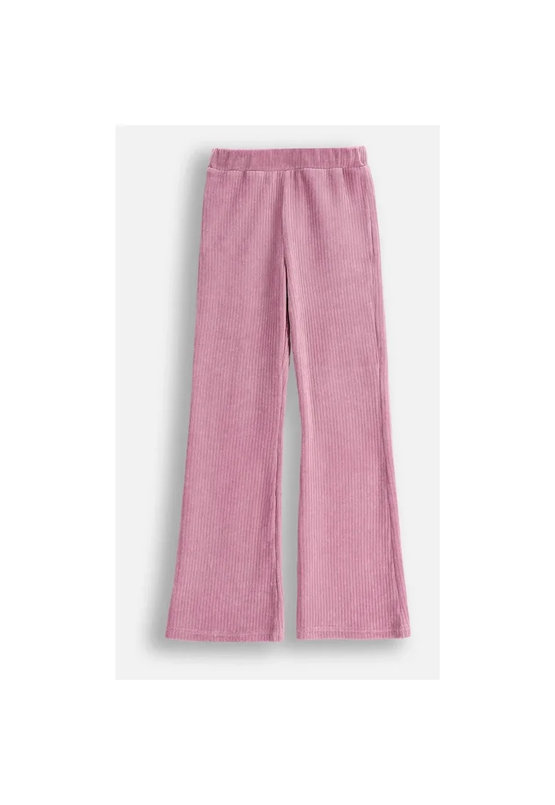 Pantaloni evazati cu aspect catifelat,