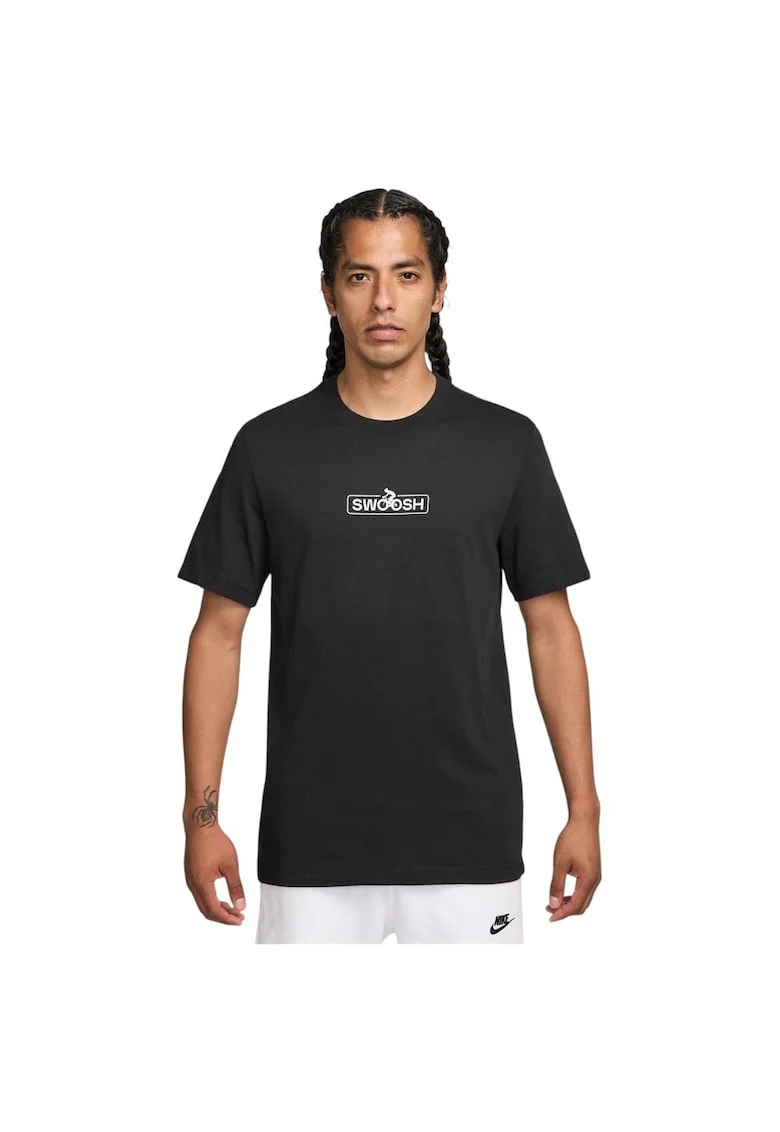 Tricou cu decolteu la baza gatului, Negru