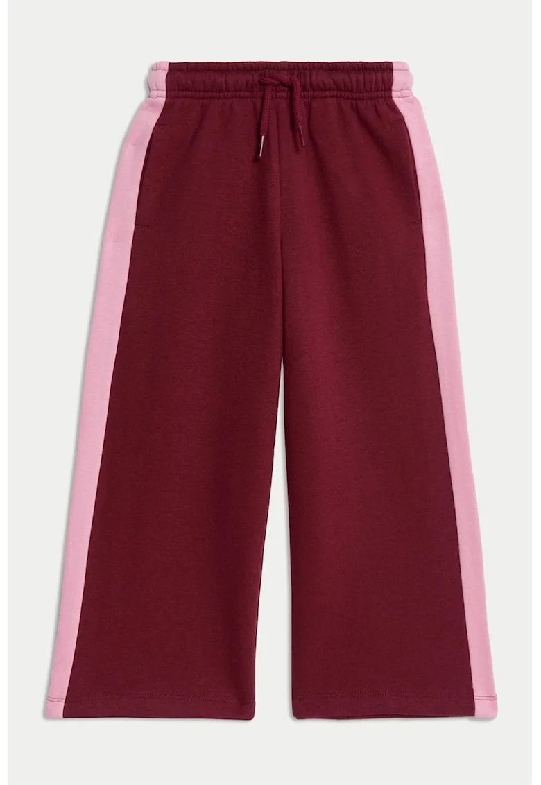 Pantaloni de trening ampli cu snur, Visiniu/Roz