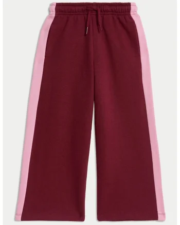 Pantaloni de trening ampli cu snur, Visiniu/Roz