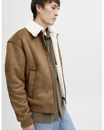 Jacheta uni cu guler clasic, Caramel