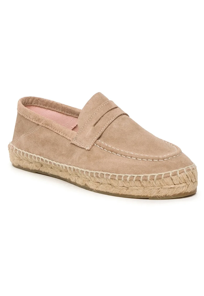 Mocasini dama,  piele naturala, bej, design clasic, Bej