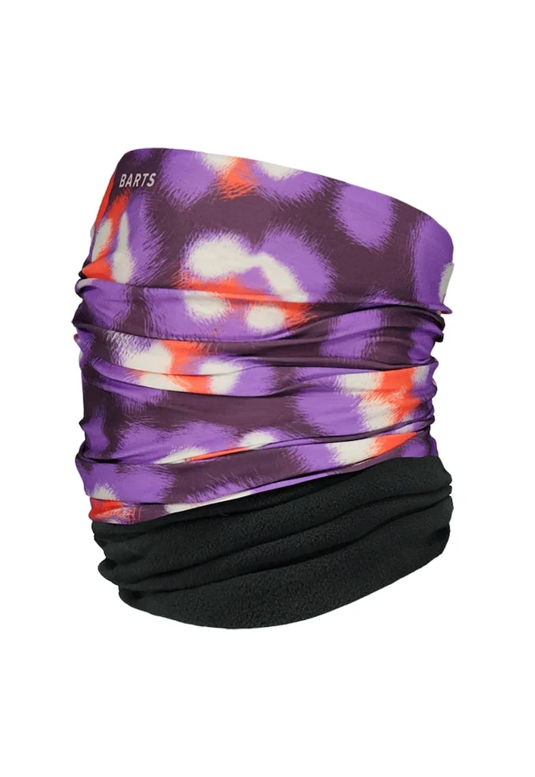 Guler din fleece cu model circular, Portocaliu mandarina/Violet prafuit/Ametist