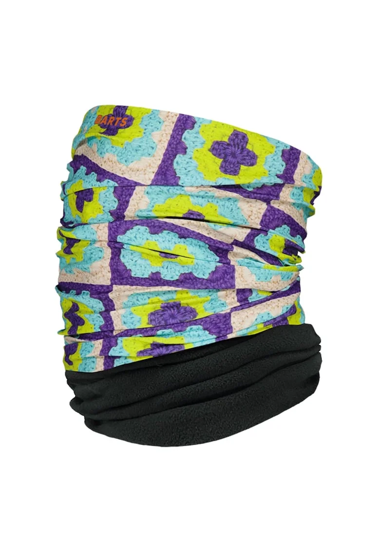 Guler din fleece cu model circular, Multicolor
