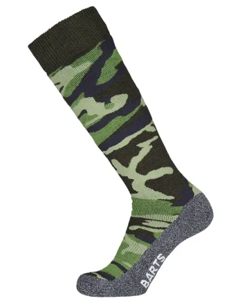 Sosete lungi din amestec de lana, Gri melange/Kaki inchis/Verde lime