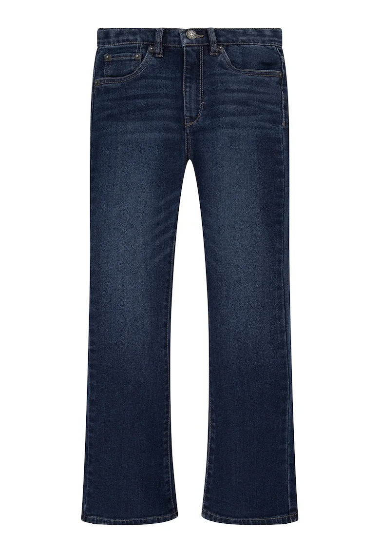 Blugi evazati cu aspect decolorat 726, Albastru indigo