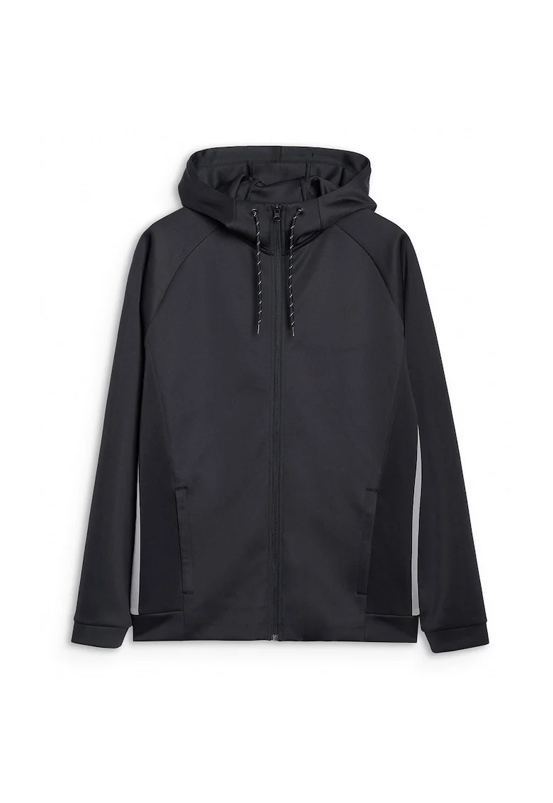 Hanorac sport  negru, gluga reglabila, tehnologie 4FDry, marime