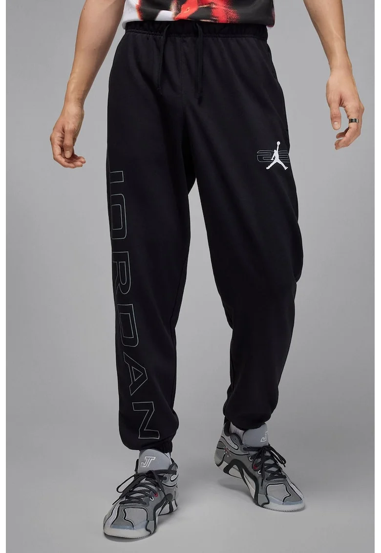 Pantaloni de trening cu snur de ajustare in talie, Negru