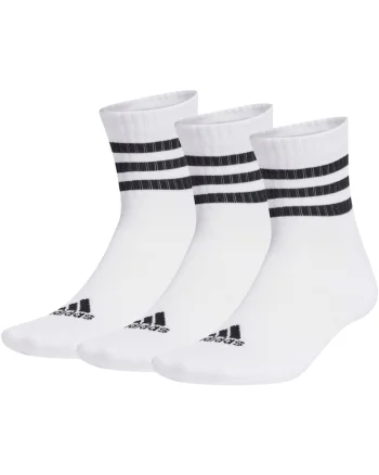 Set 3 perechi sosete  3-Stripes Cushioned Sportswear Mid-Cut, Alb