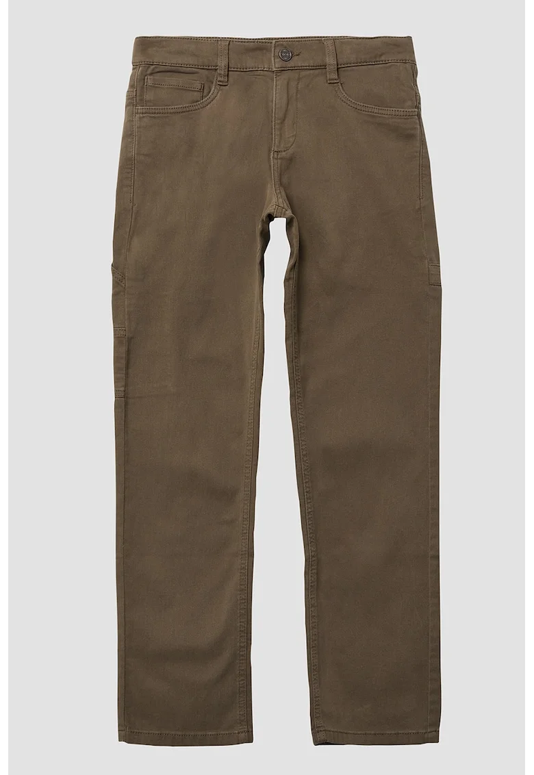 Pantaloni uni din denim, Maro inchis