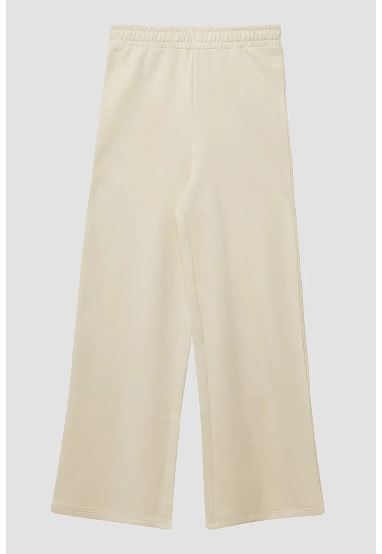 Pantalomi de trening cu talie elastica, Bej