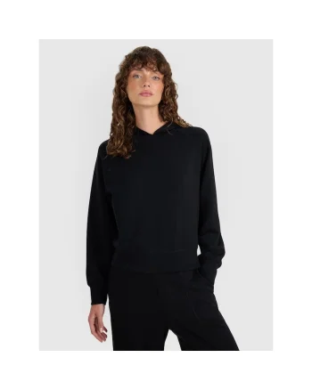 Hanorac Femei  Modal Negru SportStyle Gluga Raglan, Negru