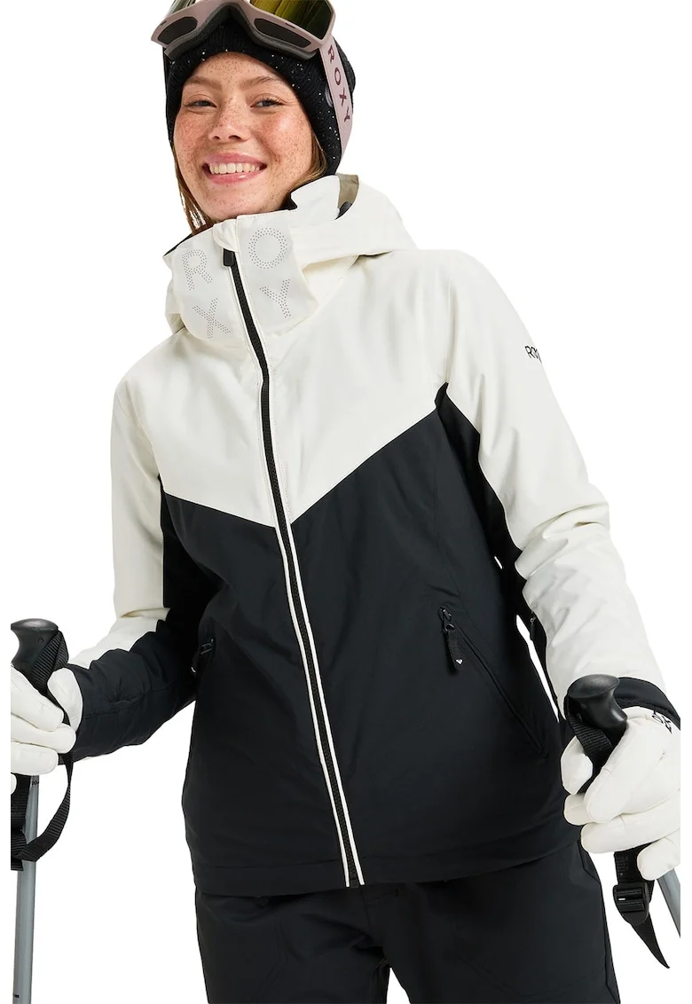 Jacheta cu gluga pentru ski Free Jet Block, Alb/Negru