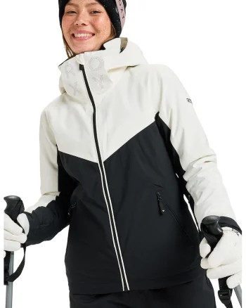 Jacheta cu gluga pentru ski Free Jet Block, Alb/Negru