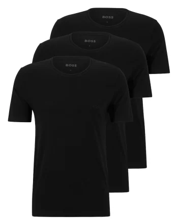Set de tricouri de casa cu detaliu logo - 3 piese, Negru