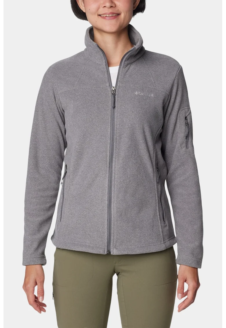Bluza din fleece cu fermoar pentru trekking Fast Trek II, Gri