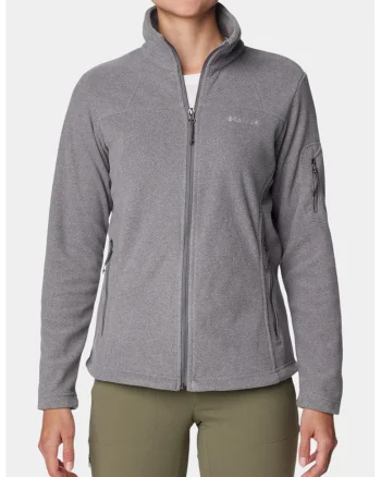 Bluza din fleece cu fermoar pentru trekking Fast Trek II, Gri