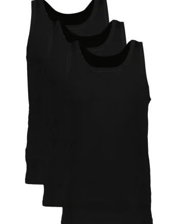 Set de topuri din bumbac - 3 piese, Negru