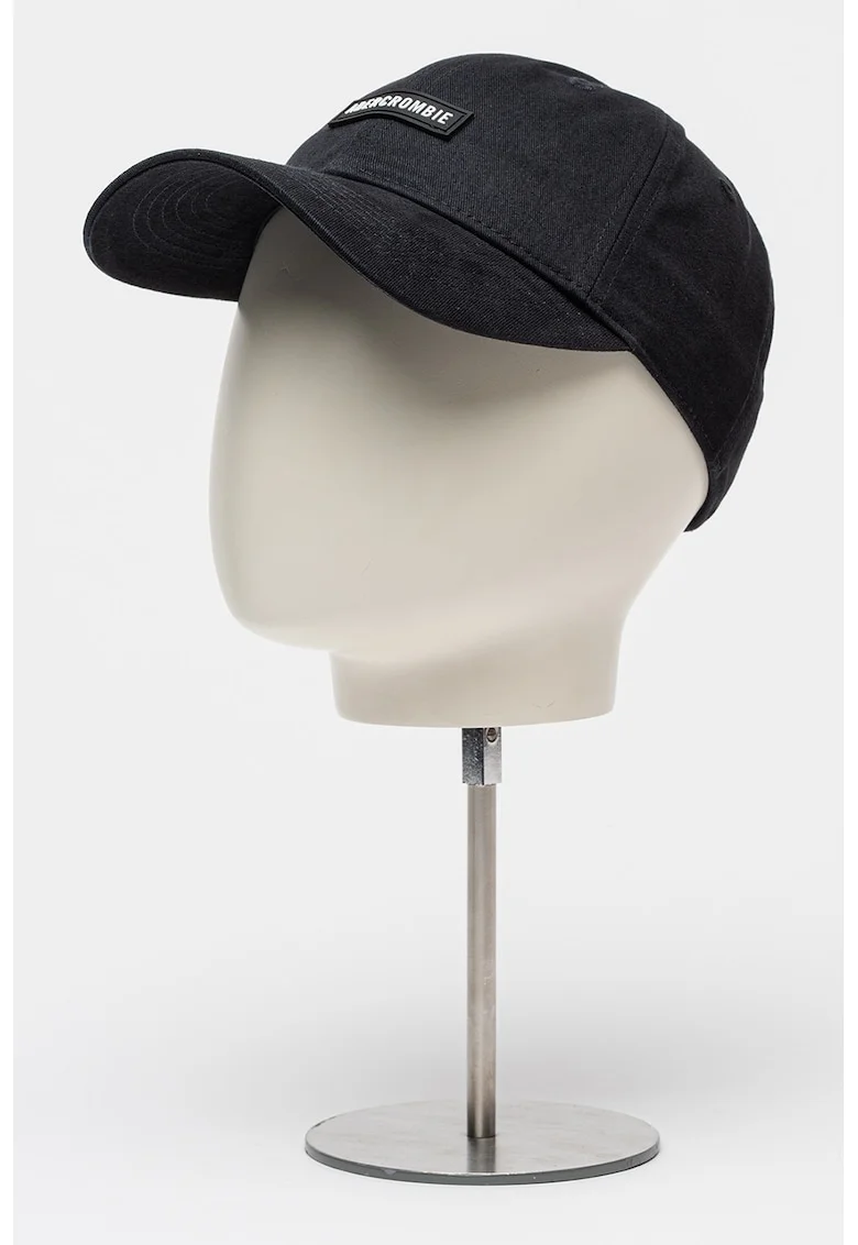 Sapca baseball ajustabila cu aplicatie logo, Negru