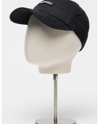 Sapca baseball ajustabila cu aplicatie logo, Negru