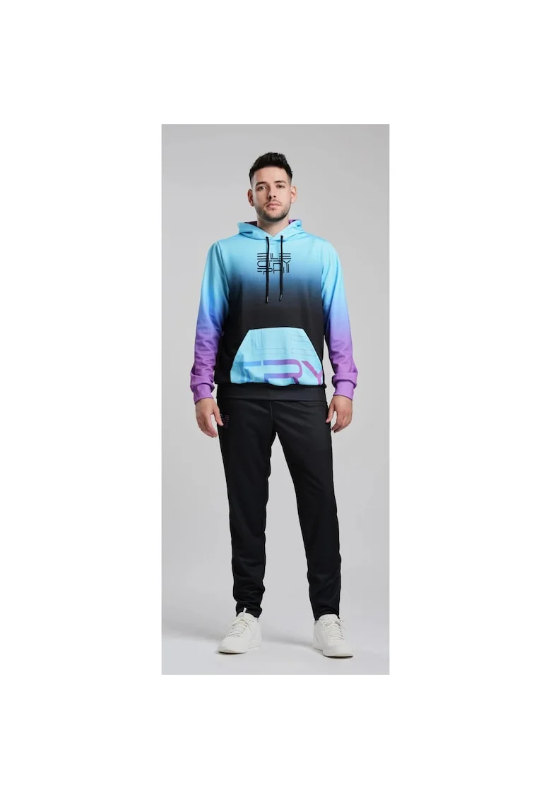 Hanorac unisex  Tryumph, Negru/Turcoaz/Mov