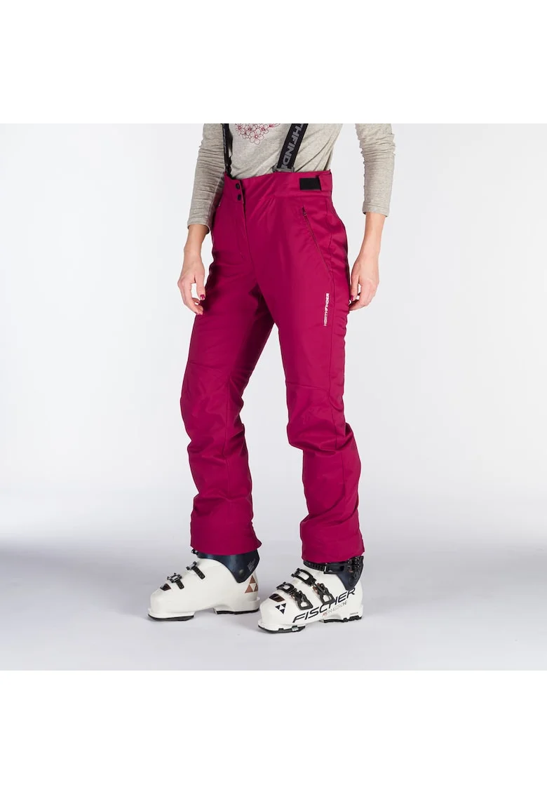 Pantaloni de schi 10K/10K cu bretele dama Maxine, Rosu