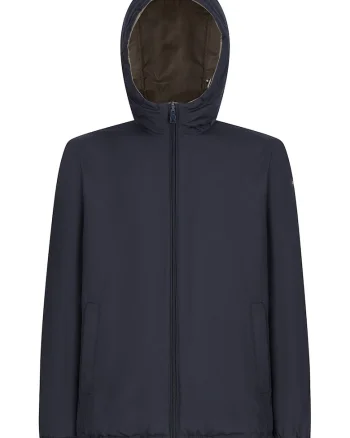 Jacheta reversibila cu gluga Jharrod, Bej/Bleumarin
